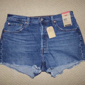 LEVIS 501 HIGH RISE BUTTON FLY DENIM SHORTS SZ 33